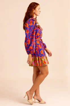 Mini-Alden Adair Sutton Dress In Cobalt Tea Garden