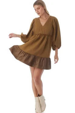 Mini-Crosby By Mollie Burch Addison Dress - Sepia