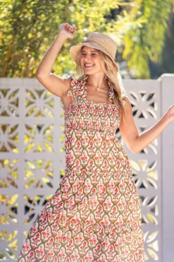 Midi-Crosby By Mollie Burch Brayden Dress Garden Lattice