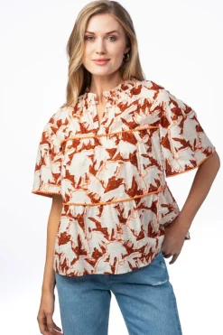 Blouses-Crosby By Mollie Burch Ellis Top Sycamore Shadows