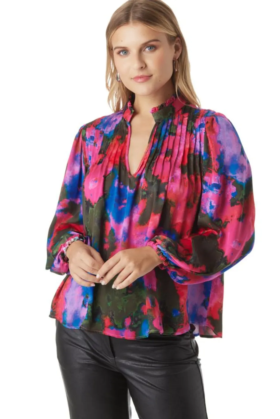 Blouses-Crosby By Mollie Burch Gabby Blouse Blurred Floral