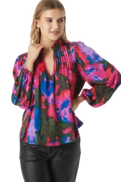 Blouses-Crosby By Mollie Burch Gabby Blouse Blurred Floral