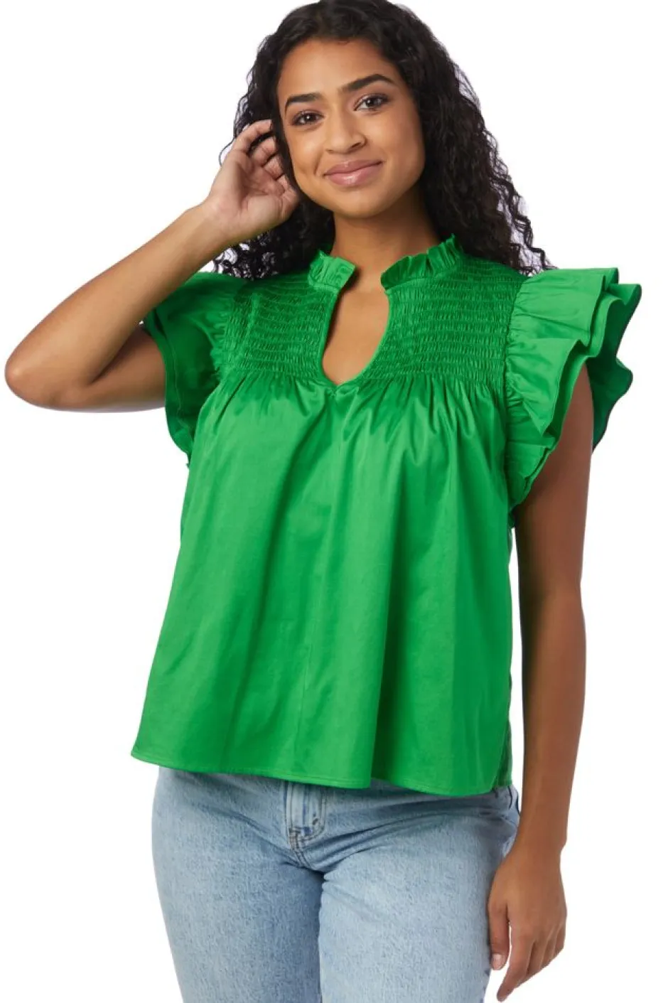 Blouses-Crosby By Mollie Burch Layla Top - Bright Fern