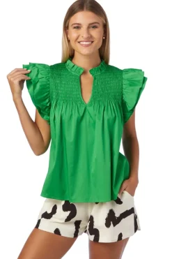 Blouses-Crosby By Mollie Burch Layla Top - Bright Fern