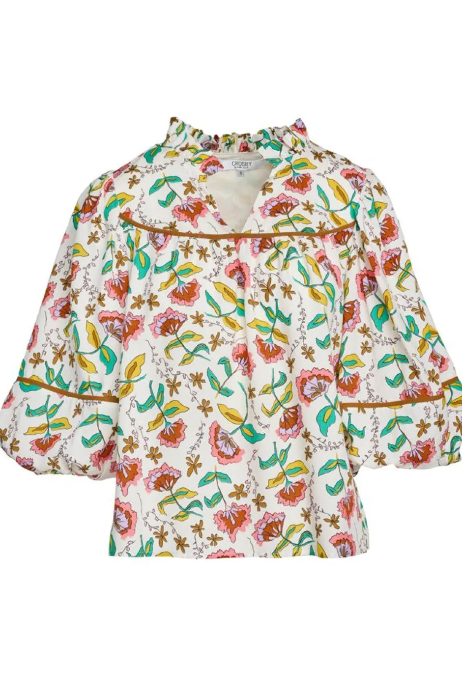 Blouses-Crosby By Mollie Burch Rosie Top Woodcut Floral
