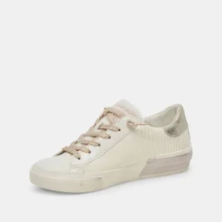 Sneaker-Dolce Vita Zina Plush White Sliced Leather