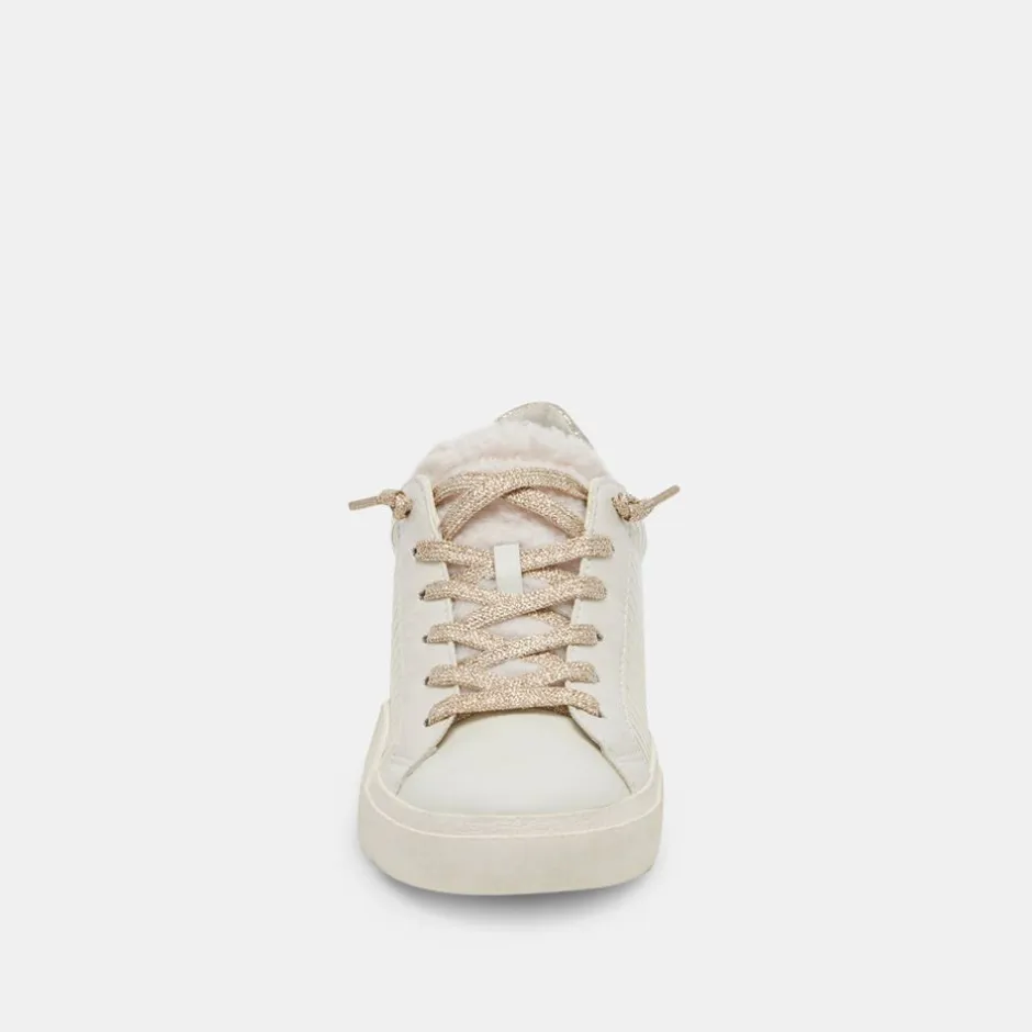 Sneaker-Dolce Vita Zina Plush White Sliced Leather