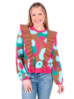 Sweaters-Emily McCarthy Lillian Sweater Meadowbrook Spot Cheetah