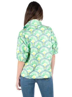Blouses-Emily McCarthy Poppy Top Deco Palm