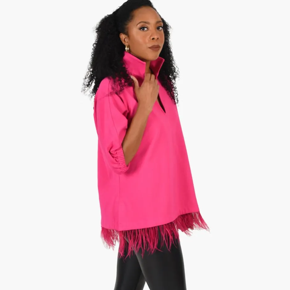 Blouses-Emily McCarthy Poppy Top Fuchsia Feather