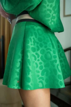 Skirts-Emily McCarthy Sydney Skirt Evergreen Cheetah