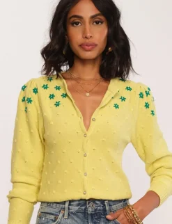 Sweaters-Heartloom Bea Citrine Cardi
