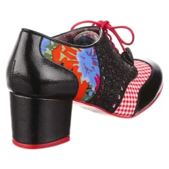 Loafers/Oxfords-Irregular Choice Clara Bow Black Floral