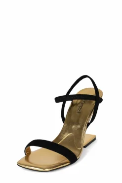 Wedge-Jeffrey Campbell Geometric Black Suede Gold