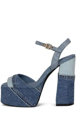 Heel-Jeffrey Campbell Girlfriend Blue Denim Platform