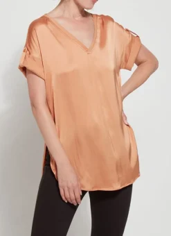 Blouses-Lysse Santorini Top Iced Tea