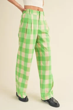 Pants-&Merci &Merci Green Apple Plaid Trouser