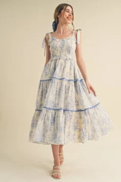 Midi-&Merci &Merci Marlin Smocked Bodice Dress