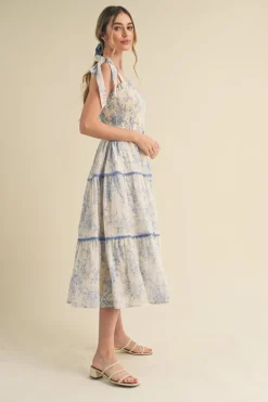 Midi-&Merci &Merci Marlin Smocked Bodice Dress