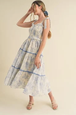 Midi-&Merci &Merci Marlin Smocked Bodice Dress