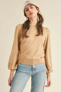Sweaters-&Merci &Merci Pointelle Puff Sleeve Sweater