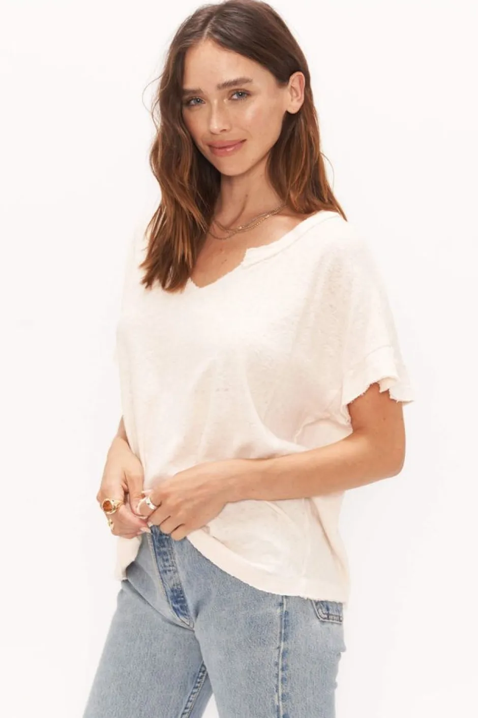 T-Shirts-Project Social T Bronwyn Pink Notch Tee
