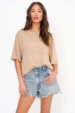 T-Shirts-Project Social T Edie Linen Boyfriend Tee