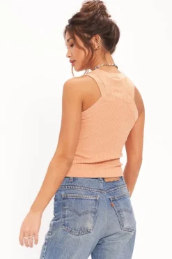 Tanks-Project Social T Player Racerback Rib Tank Orange