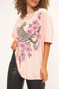 T-Shirts-Project Social T Tiger Fleur Oversized Tee