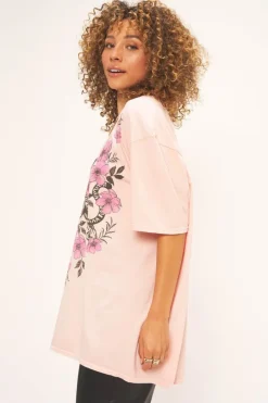 T-Shirts-Project Social T Tiger Fleur Oversized Tee