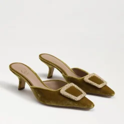 Heel-Sam Edelman Brit Kitten Heel Mule Chartreuse