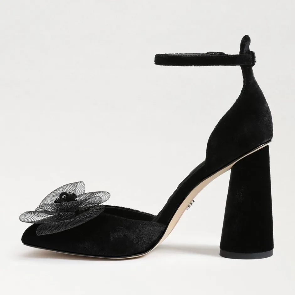 Heel-Sam Edelman Colter Ankle Strap Block Heel Black