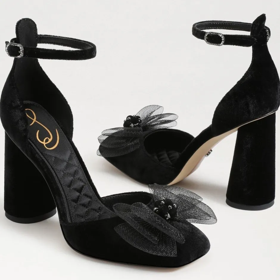 Heel-Sam Edelman Colter Ankle Strap Block Heel Black