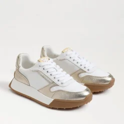 Sneaker-Sam Edelman Layla Sneaker White/Gold
