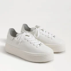 Sneaker-Sam Edelman Pippy White Leather Sneaker