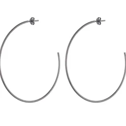 Jewelry-Sheila Fajl Jillian Hoops Gun Metal