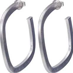 Jewelry-Sheila Fajl Square Elisa Hoops Silver