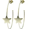 Jewelry-Sheila Fajl Ursa Single Star Hoops Gold
