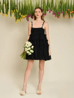 Mini-Sister Jane Sofie Spot Tulle Mini Dress - Black
