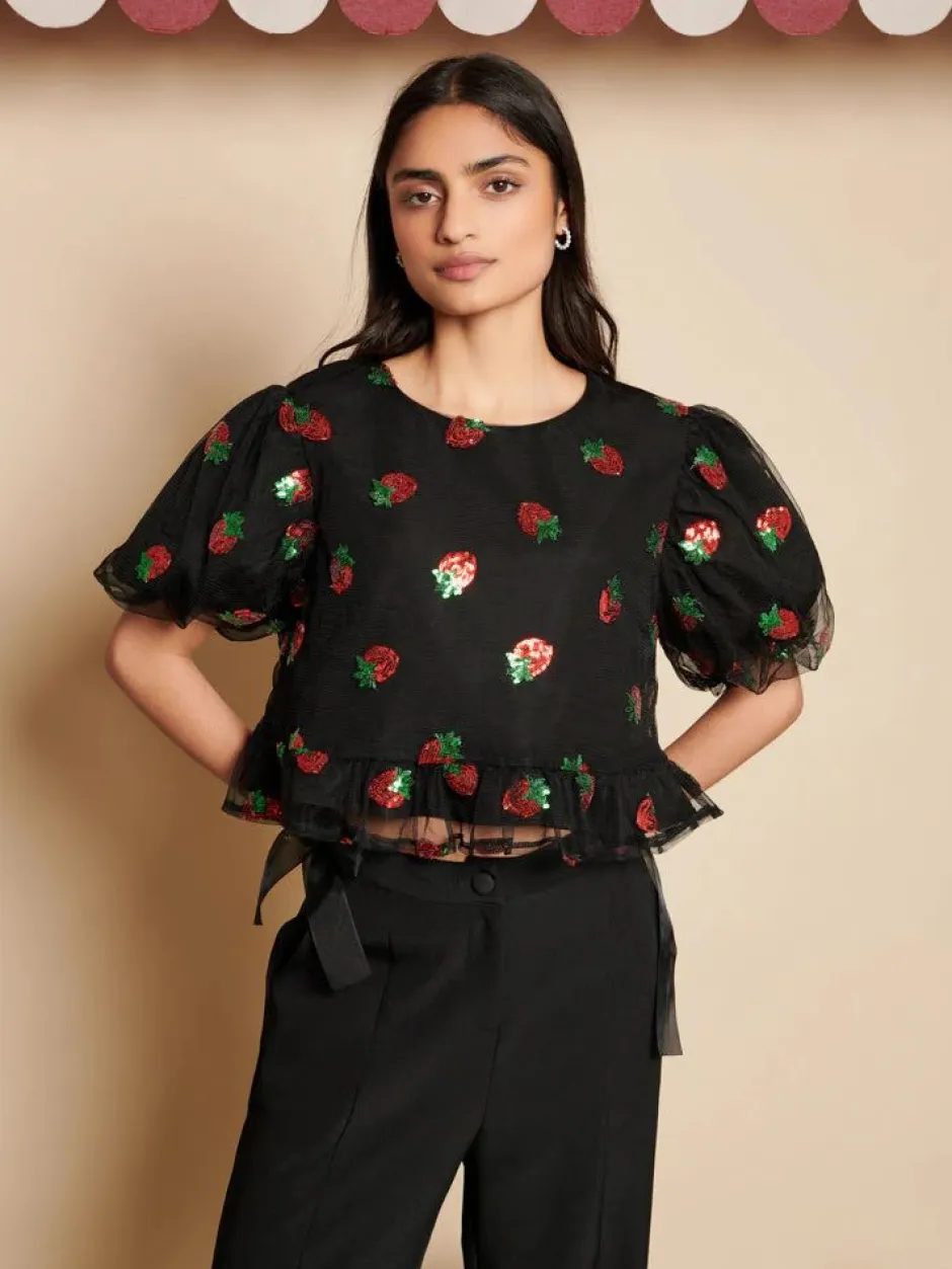 Blouses-Sister Jane Strawberry Sequin Top