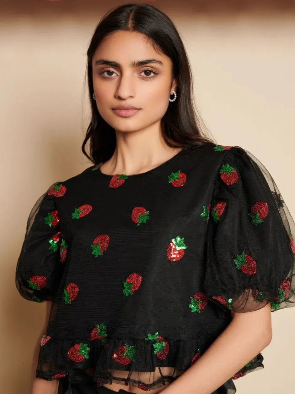 Blouses-Sister Jane Strawberry Sequin Top