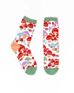 Socks And Tights-Sock Candy Mushroom Forest Crew Sock