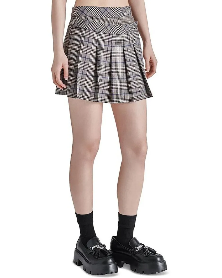 Skirts-Steve Madden Jeanne Skirt Brown Plaid Mix