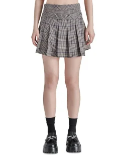 Skirts-Steve Madden Jeanne Skirt Brown Plaid Mix