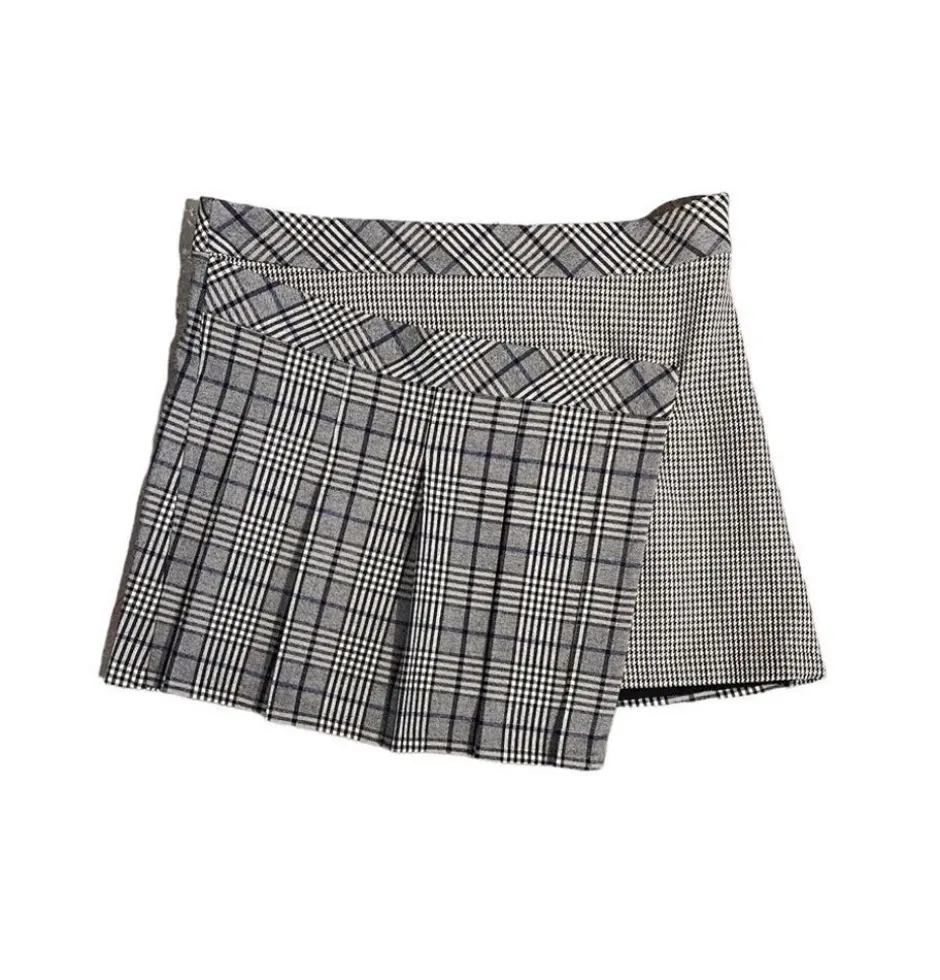 Skirts-Steve Madden Jeanne Skirt Brown Plaid Mix