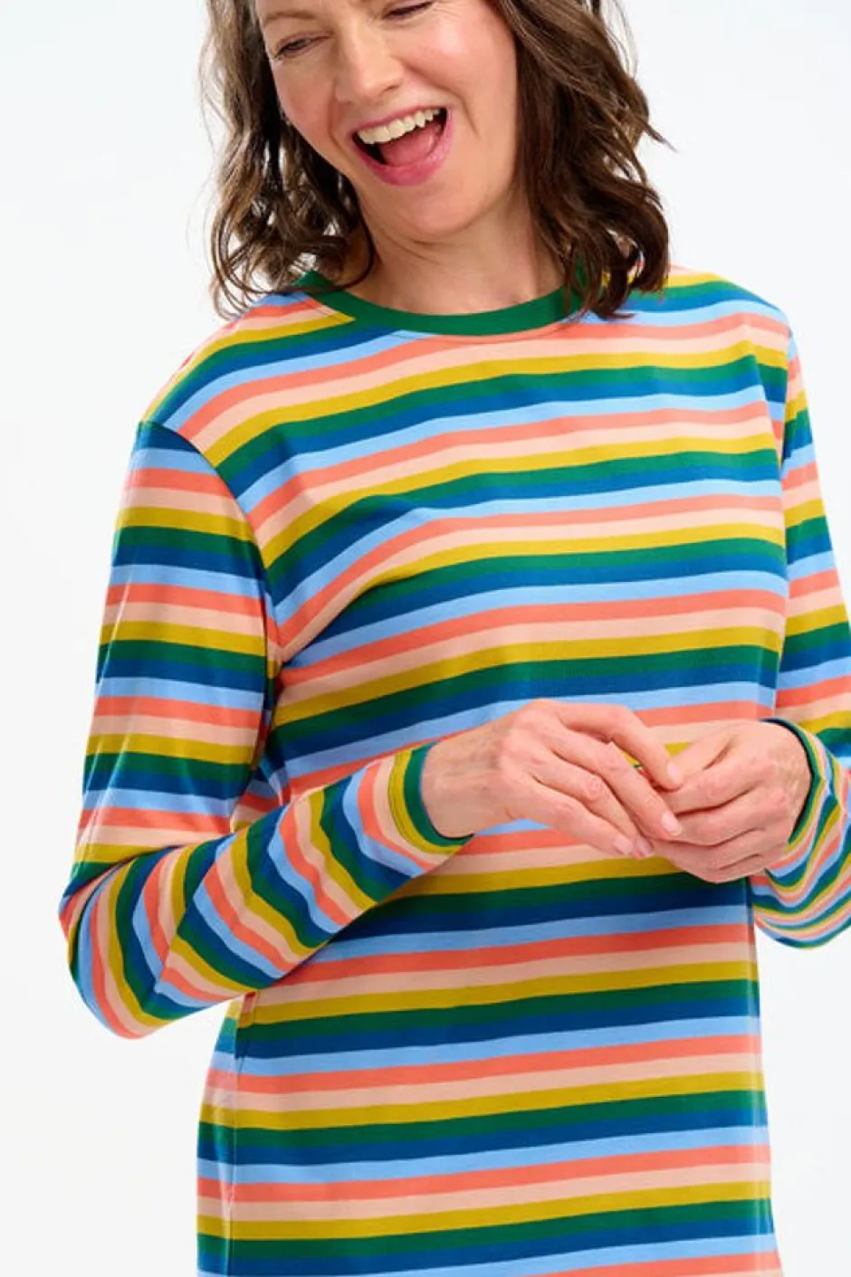 T-Shirts-Sugarhill Brighton Brunswick Jersey Top - Multi, Retro Stripes