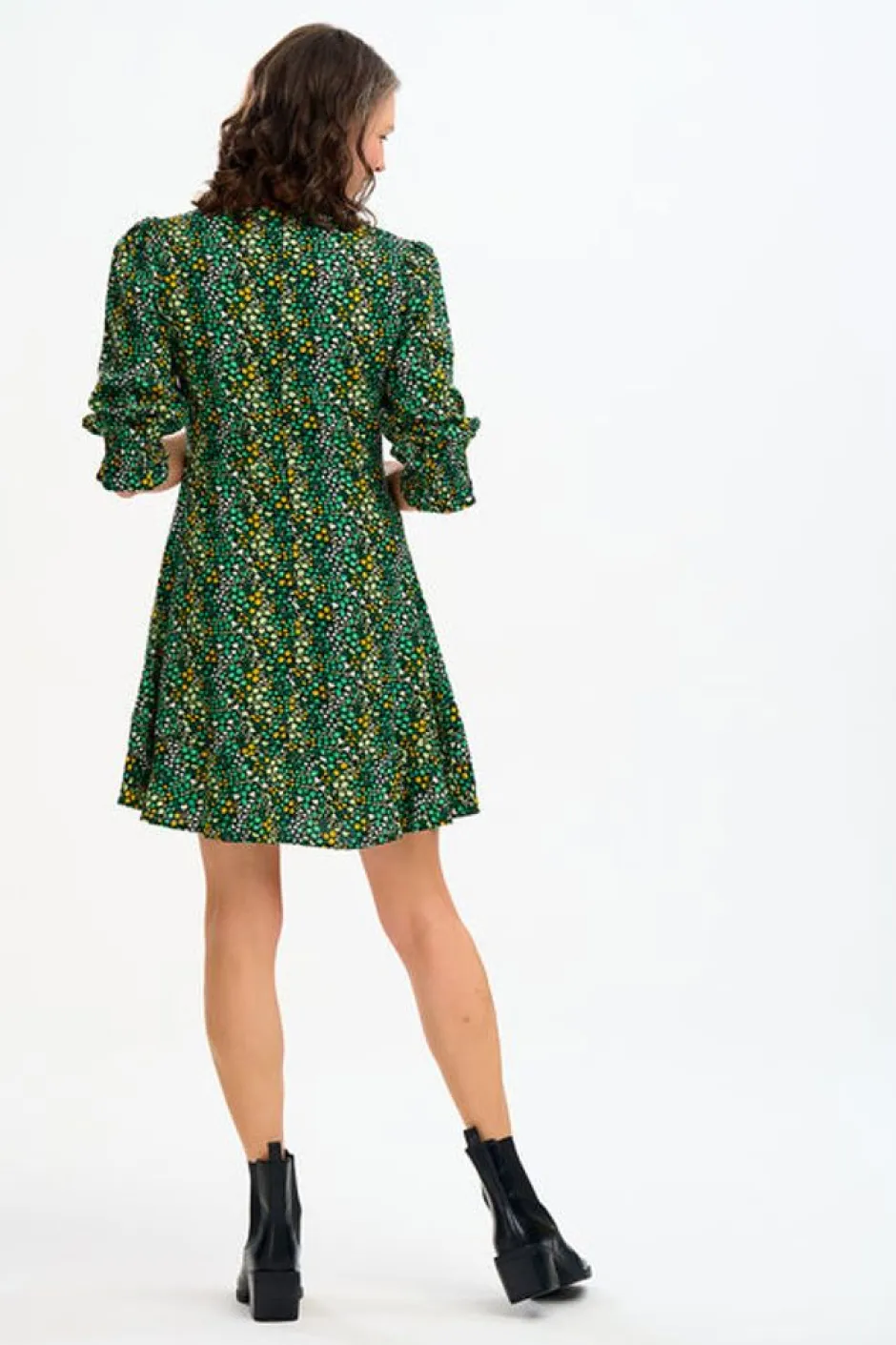 Mini-Sugarhill Brighton Lorelei Dress - Black/Green, Ditsy Floral