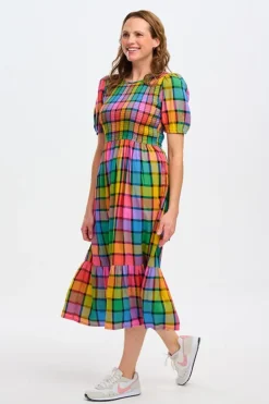 Midi-Sugarhill Brighton Yolanda Midi Dress Rainbow Check