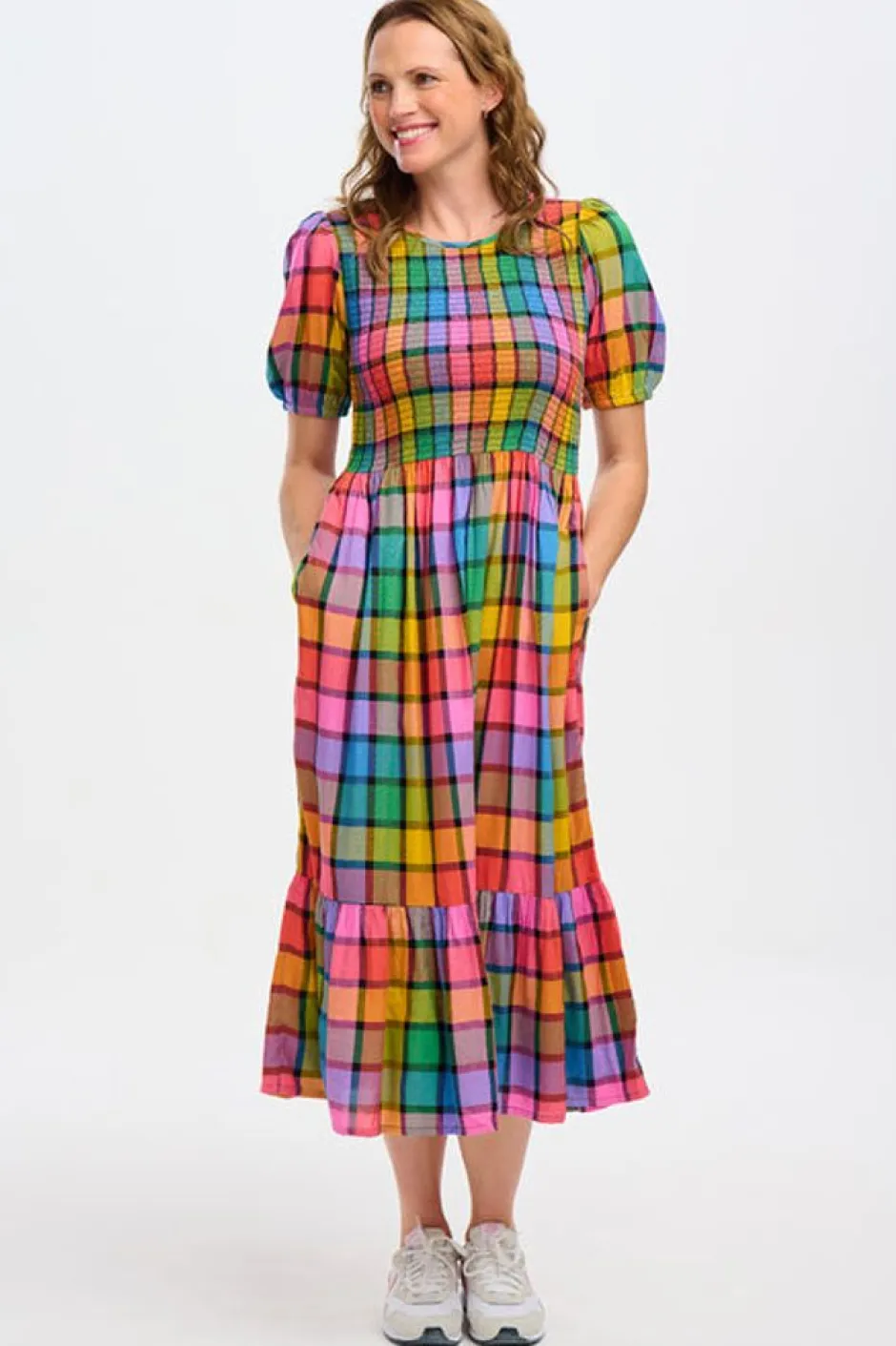 Midi-Sugarhill Brighton Yolanda Midi Dress Rainbow Check