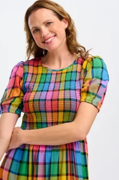 Midi-Sugarhill Brighton Yolanda Midi Dress Rainbow Check